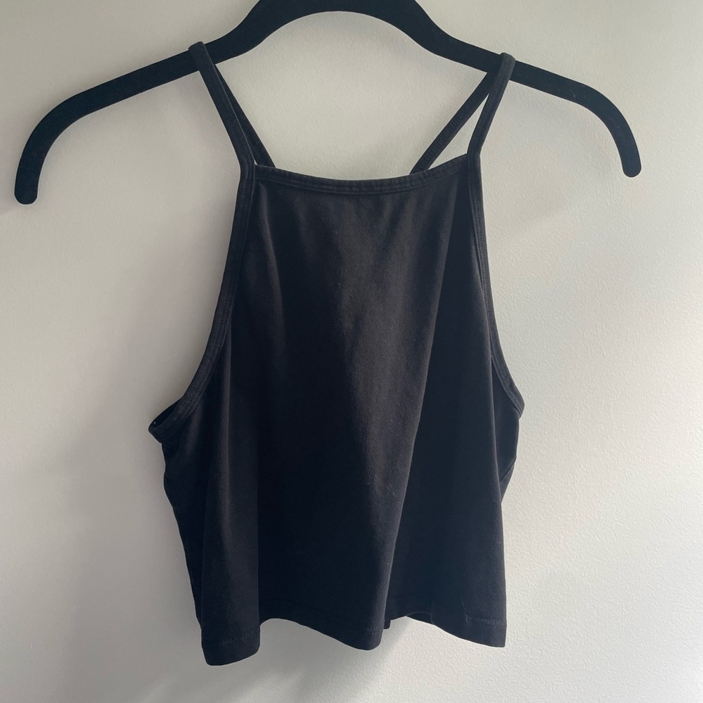 H&M Black Fitted Crop Tank Top